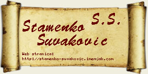 Stamenko Šuvaković vizit kartica
